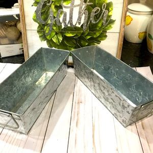 👀Bundle (2) Mainstay Galvanized Planter Metal Pot Decor